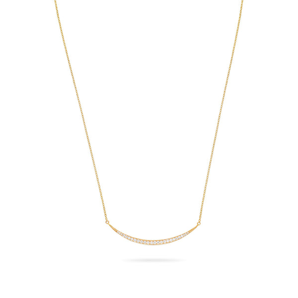 Yellow Gold Crescent Necklace