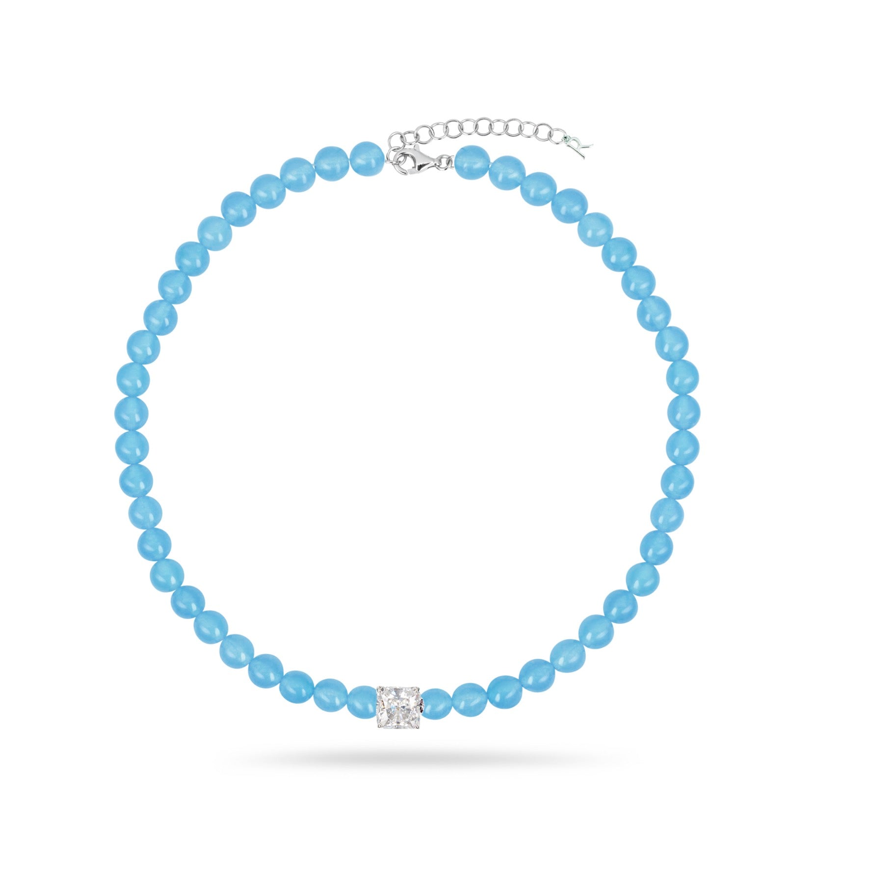 Mix and Match Beaded Choker with Center Stone in 18K gold