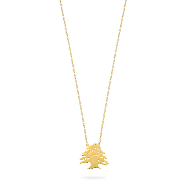 Ceder Tree Gold Necklace Large
