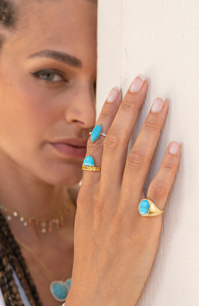 Bomba Turquoise Signet Ring