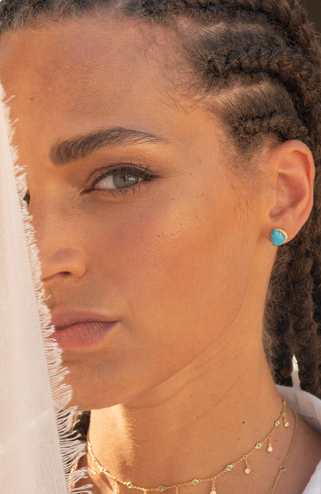 Turquoise Pear Earring Studs