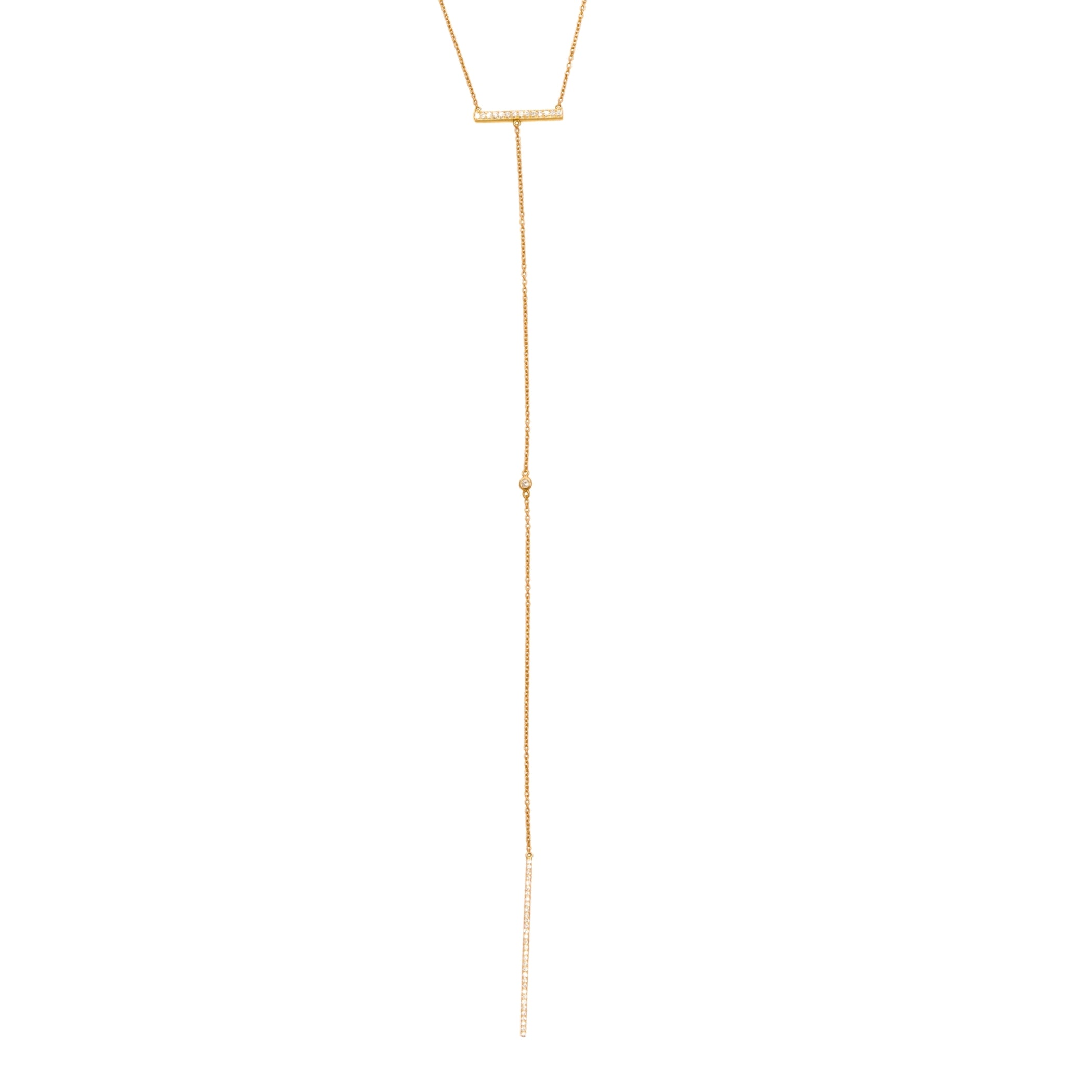 Rose Long bar Drip Necklace