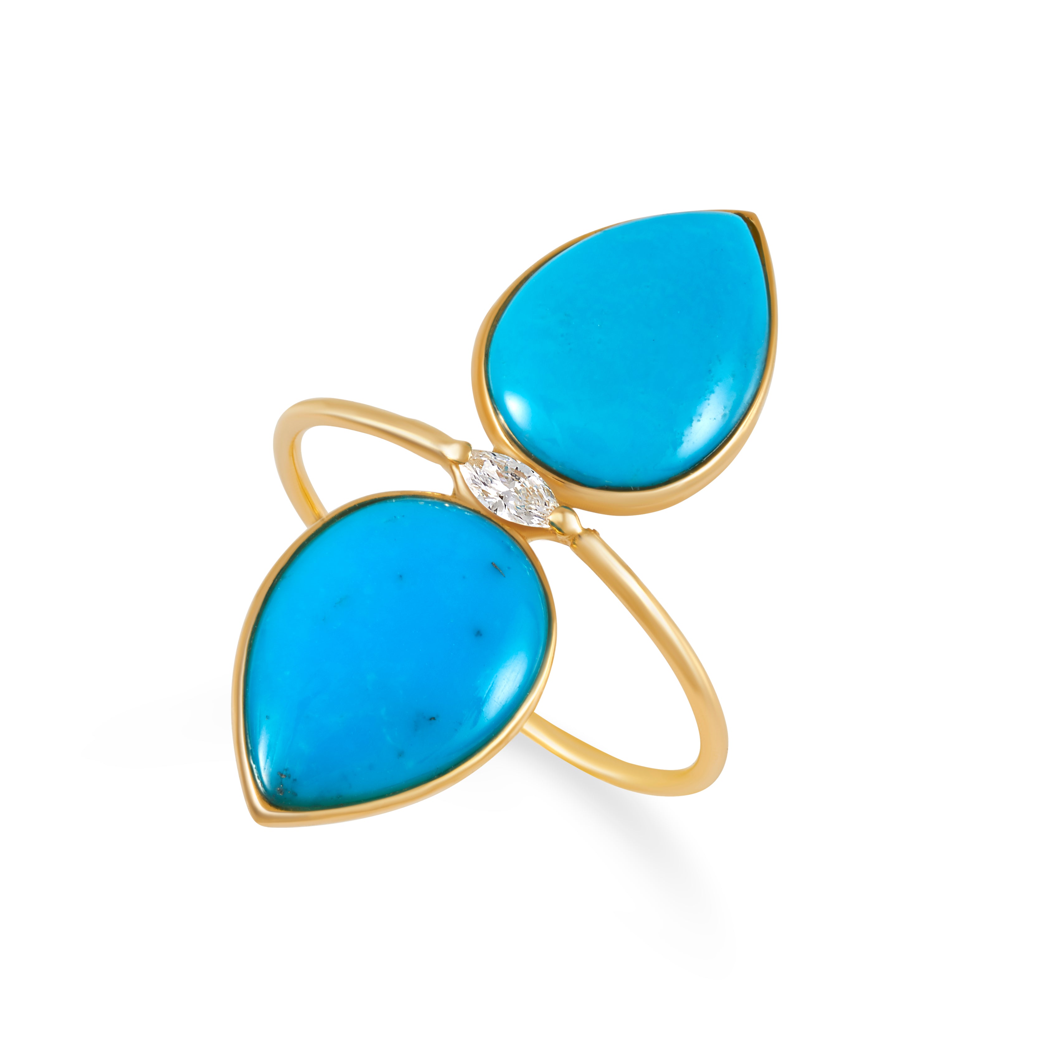 Turquoise Double Pear Ring Small